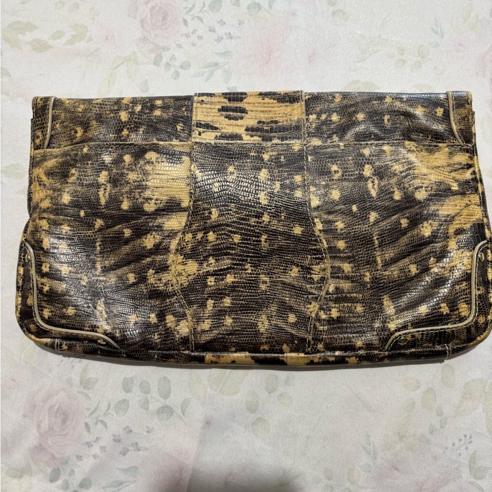 Euc Elaine Turner Handbag Python Print Vintage - image 2